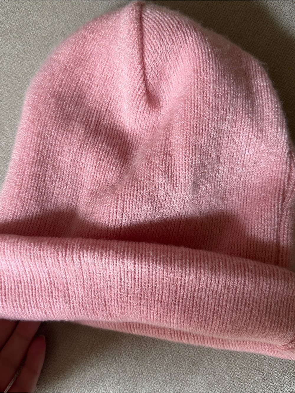 Echo Pink Knit Beanie Hat - Soft Folded Cuff